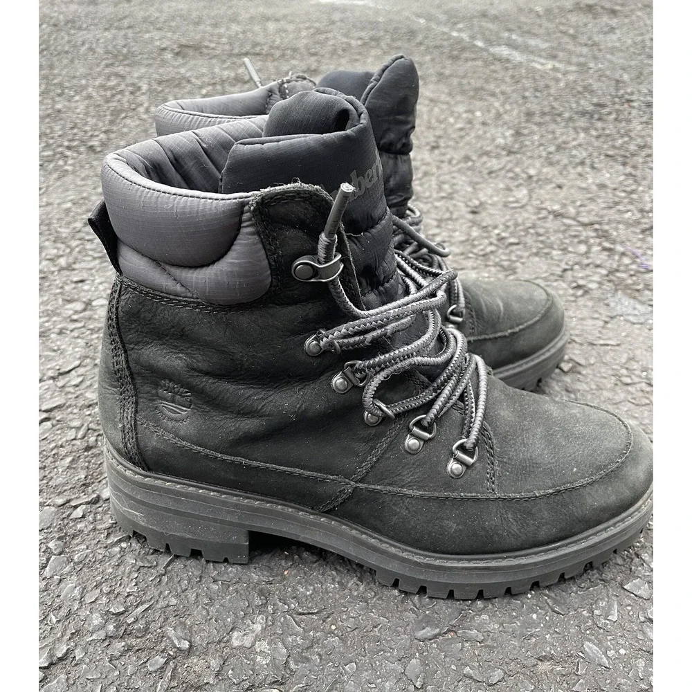 Timberland Courmayeur Valley Boots Womens‎ Size 8.5 Black Waterproof Shoes